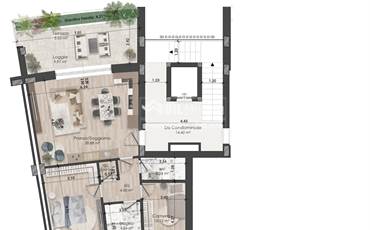 ATTICO DI 99 MQ IN PALAZZINA NUOVA ZONA SACCA