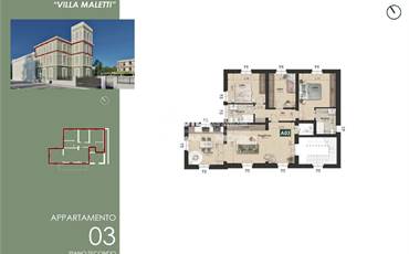 APP.TO ULTIMO PIANO DI 160 MQ. IN VILLA RISTRUTTURATA A CASINALBO